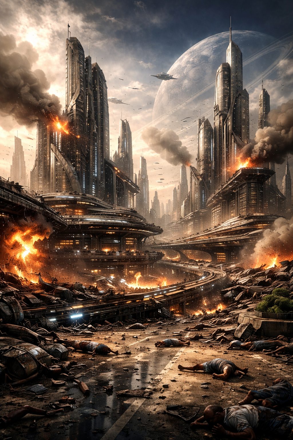 The first strike hits the Grand Hall.